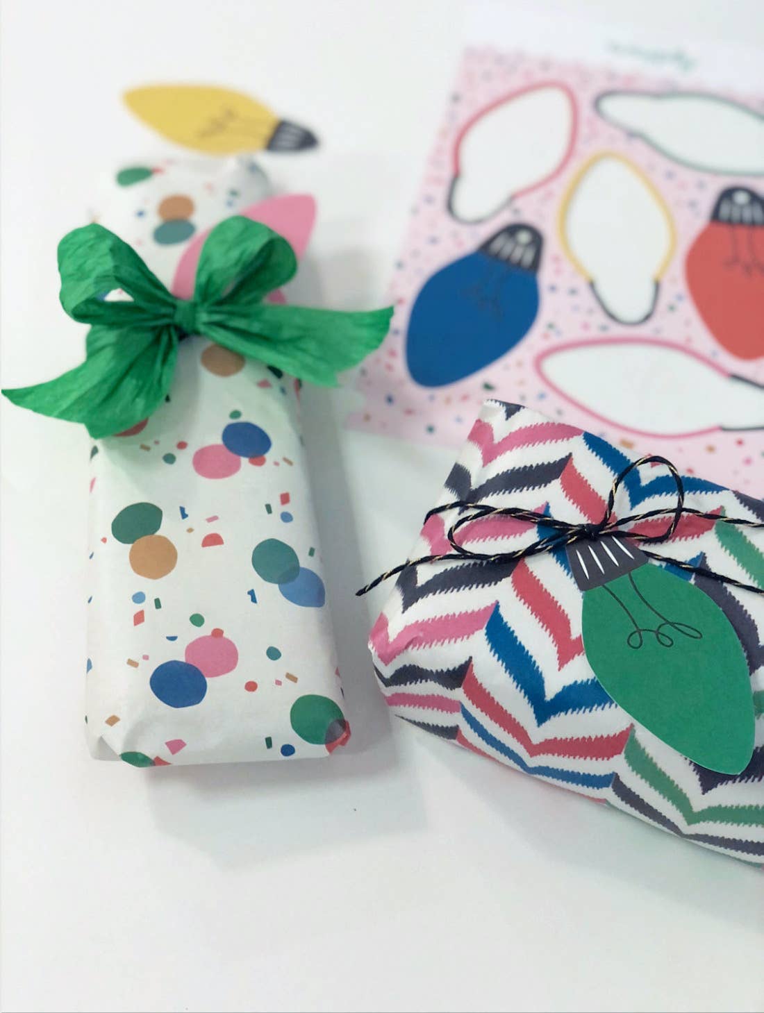 Wrappily Eco Gift Wrap Co. - Christmas Lights Pop-out Gift Tags, set of 6