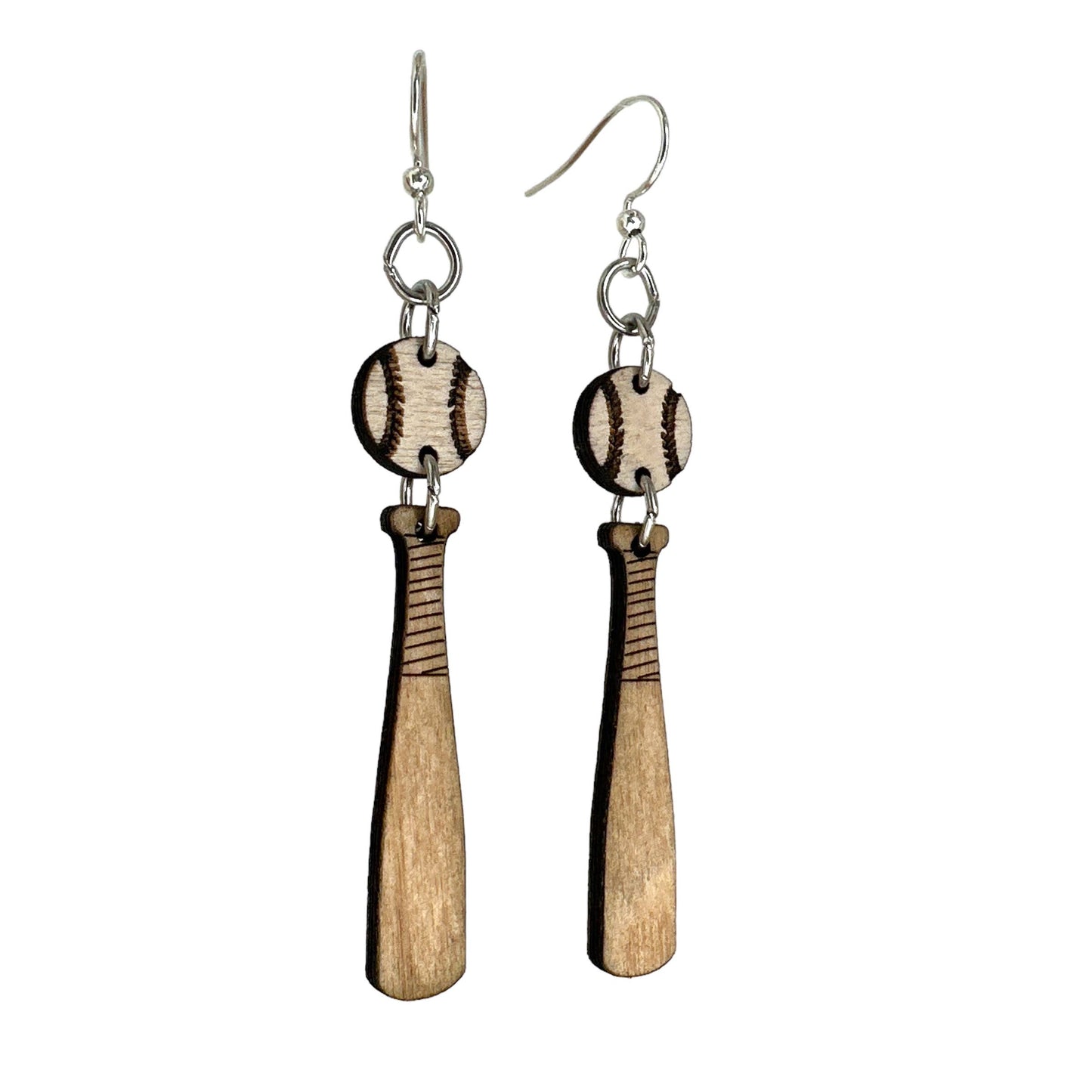 Green Tree Jewelry - Baseball Bat Earrings # 1326