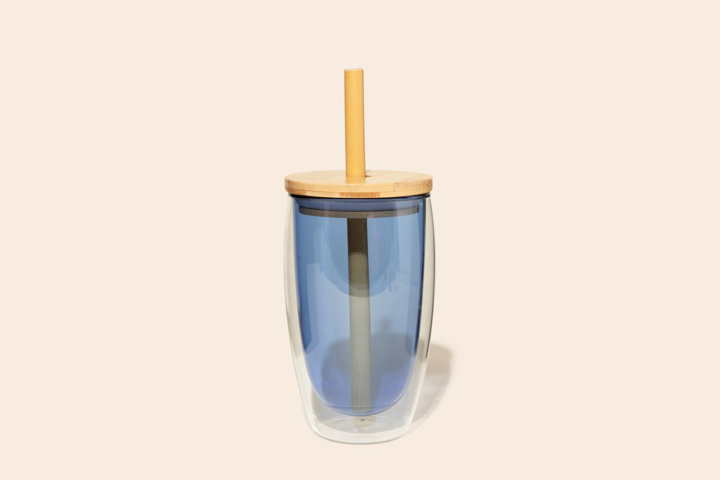 Reusable Glass Tumbler Cup + Bamboo Straw