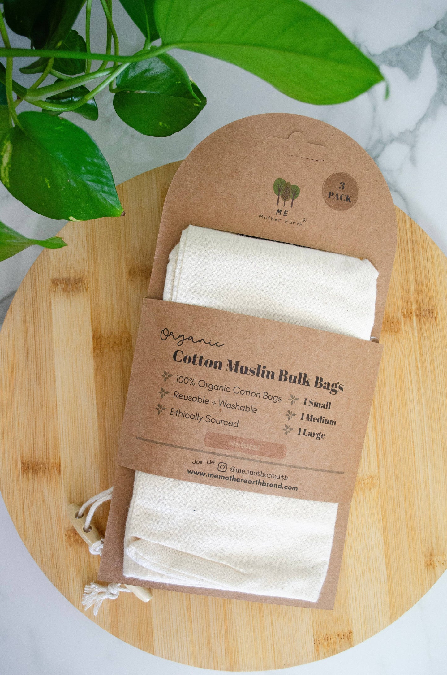 Cotton Muslin Bulk Shopping Bags 3-Pack