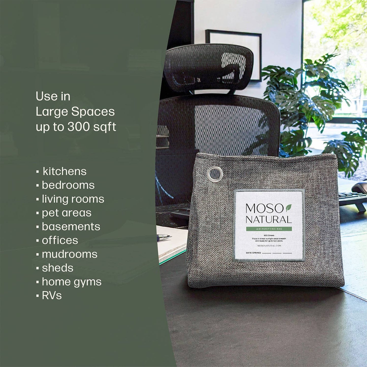 600g Air Purifying Bag for Large Spaces, Bamboo Charcoal