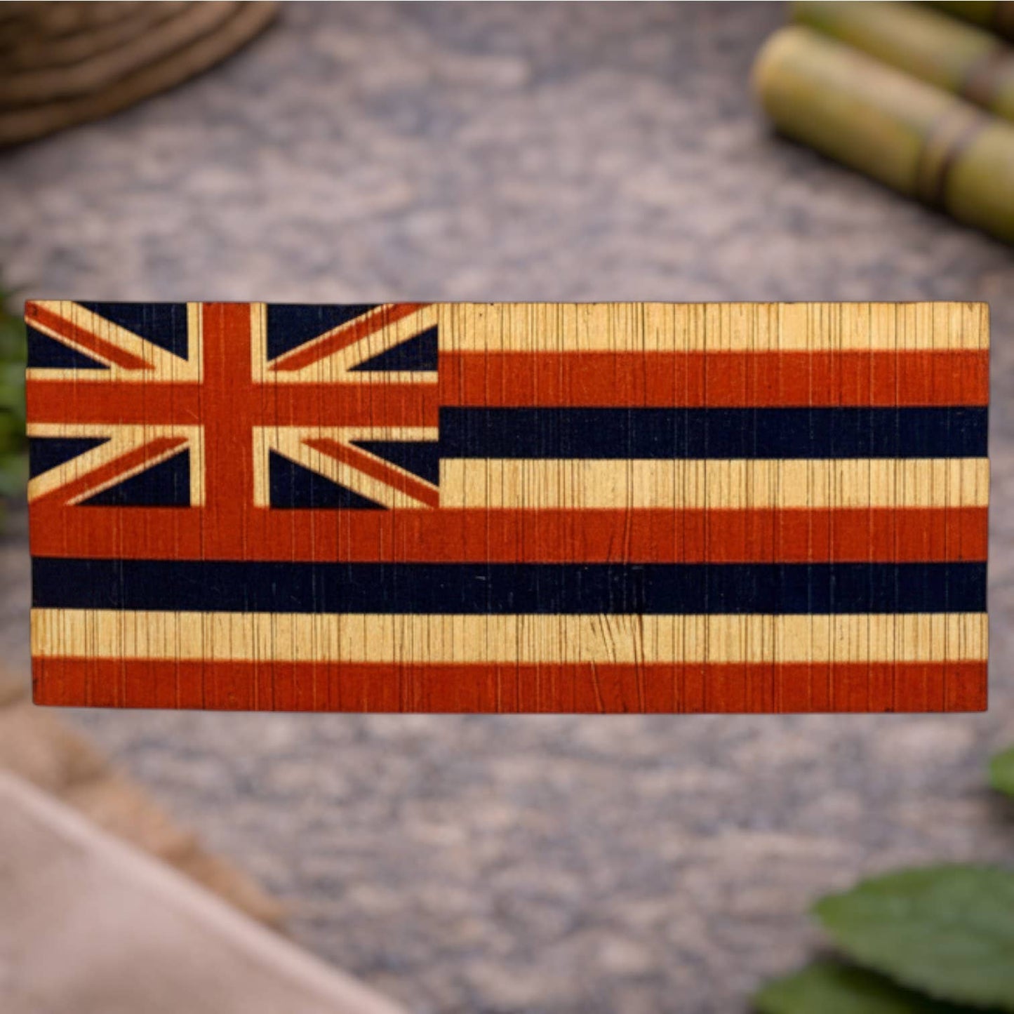 Bamboo Wood Stickers - Hawaiian Flag