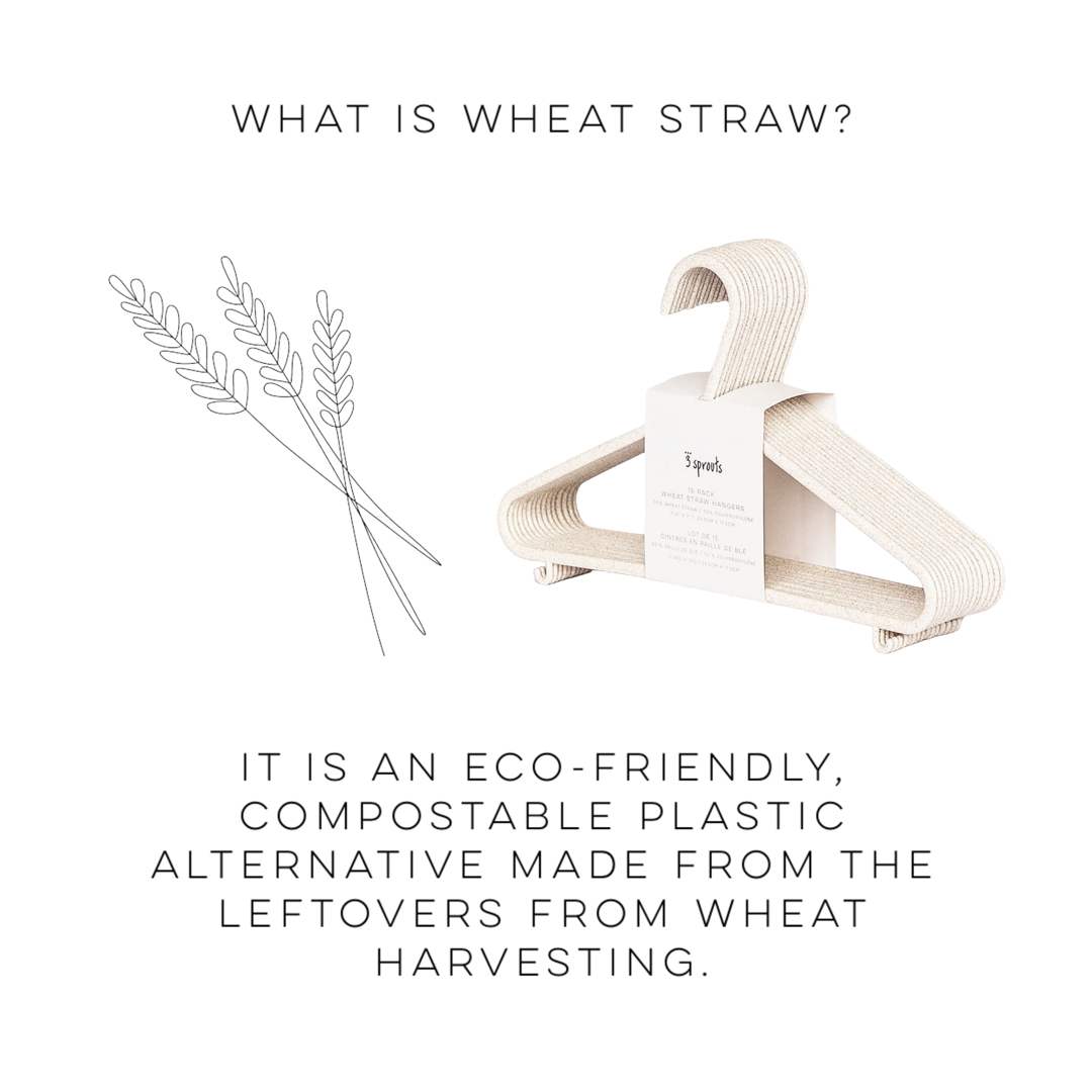 Kids & Baby Wheat Straw Plastic Hangers (2 Packs of 15)