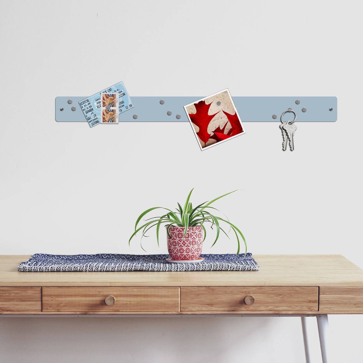 Large magnetic strip bulletin board