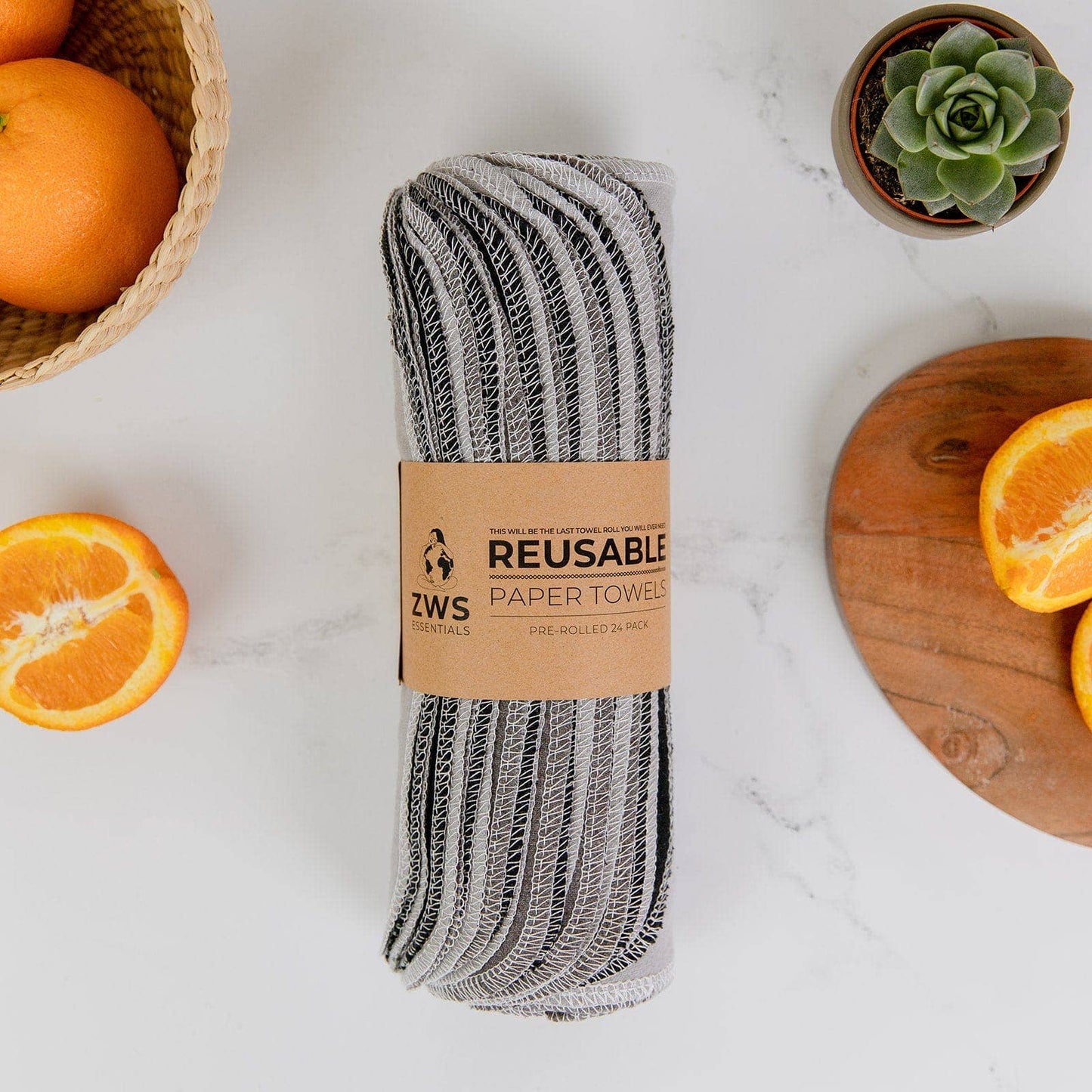 Reusable Paper Towels - Pre-Rolled 24-Pack