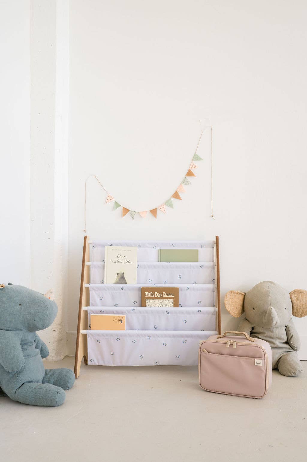 3 Sprouts - Kids Bookcase/Bookshelf with Recycled Fabric  - Blueberry