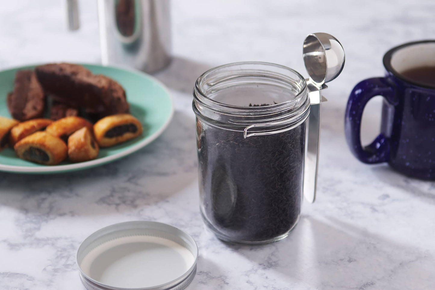 Fox Run Brands - Jarware Coffee Scoop Wide Mouth Mason Jar, Stainless Steel