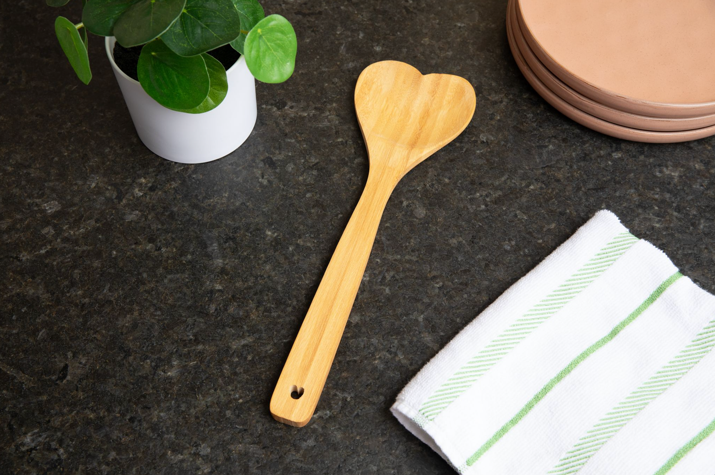 Bamboo Serving Spoon | Love Themed