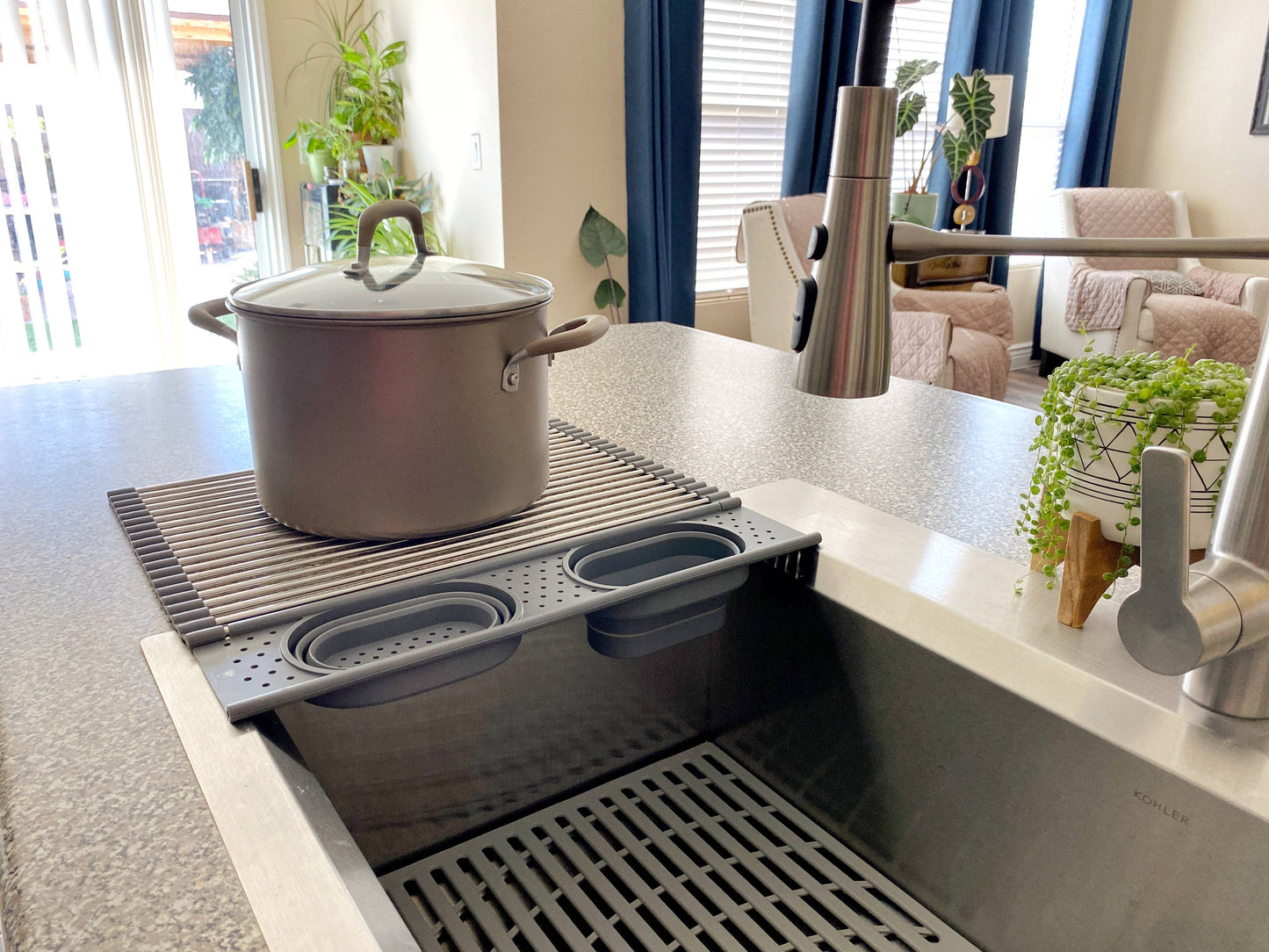 Roll up Silicone & Steel Dish Drying Rack
