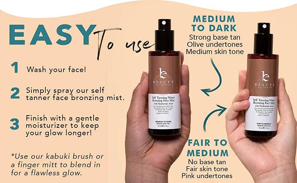 Self Tanning Water Bronzing Face Mist 2.7oz (2 Shades)