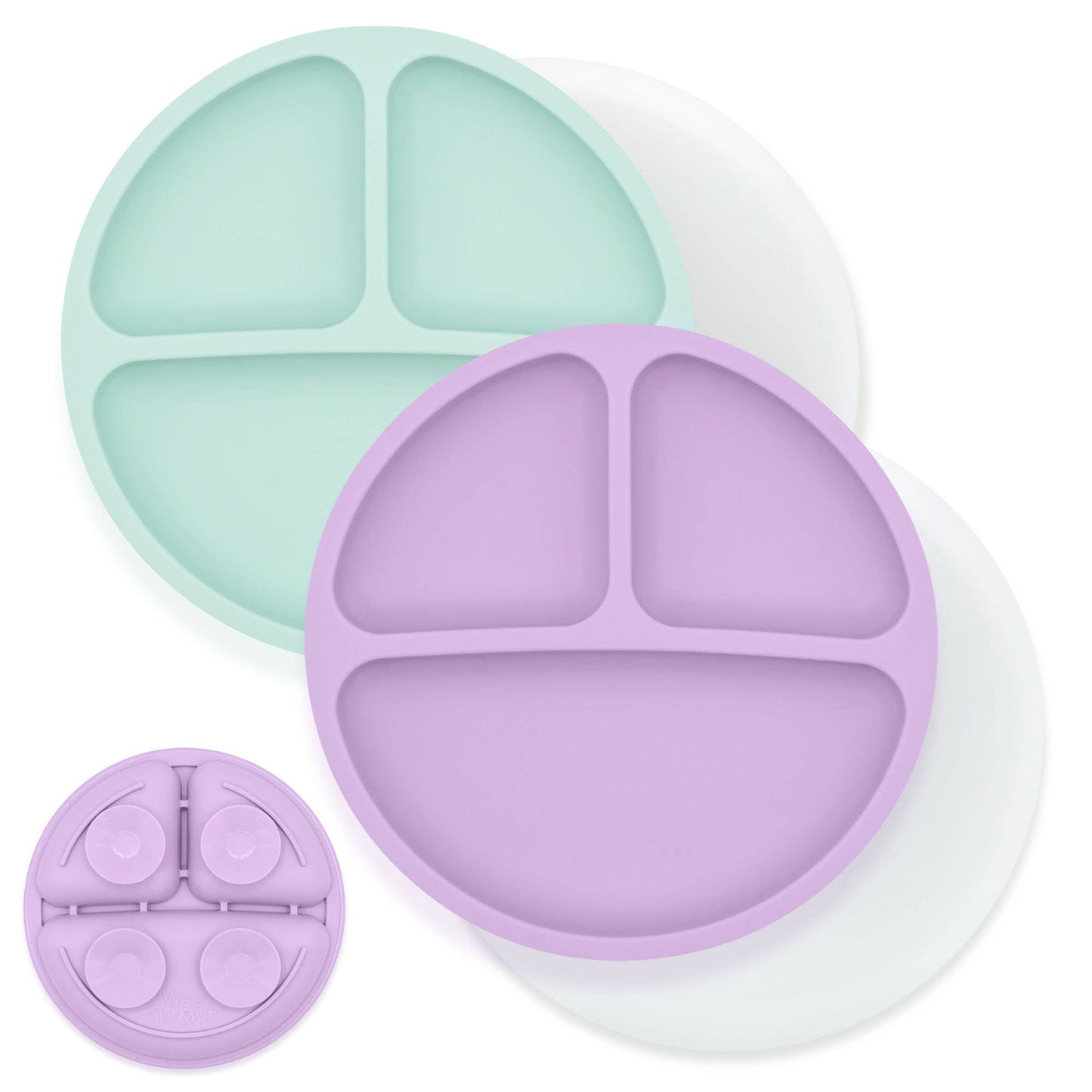 WeeSprout - Silicone Divided Suction Plates – Set of 2