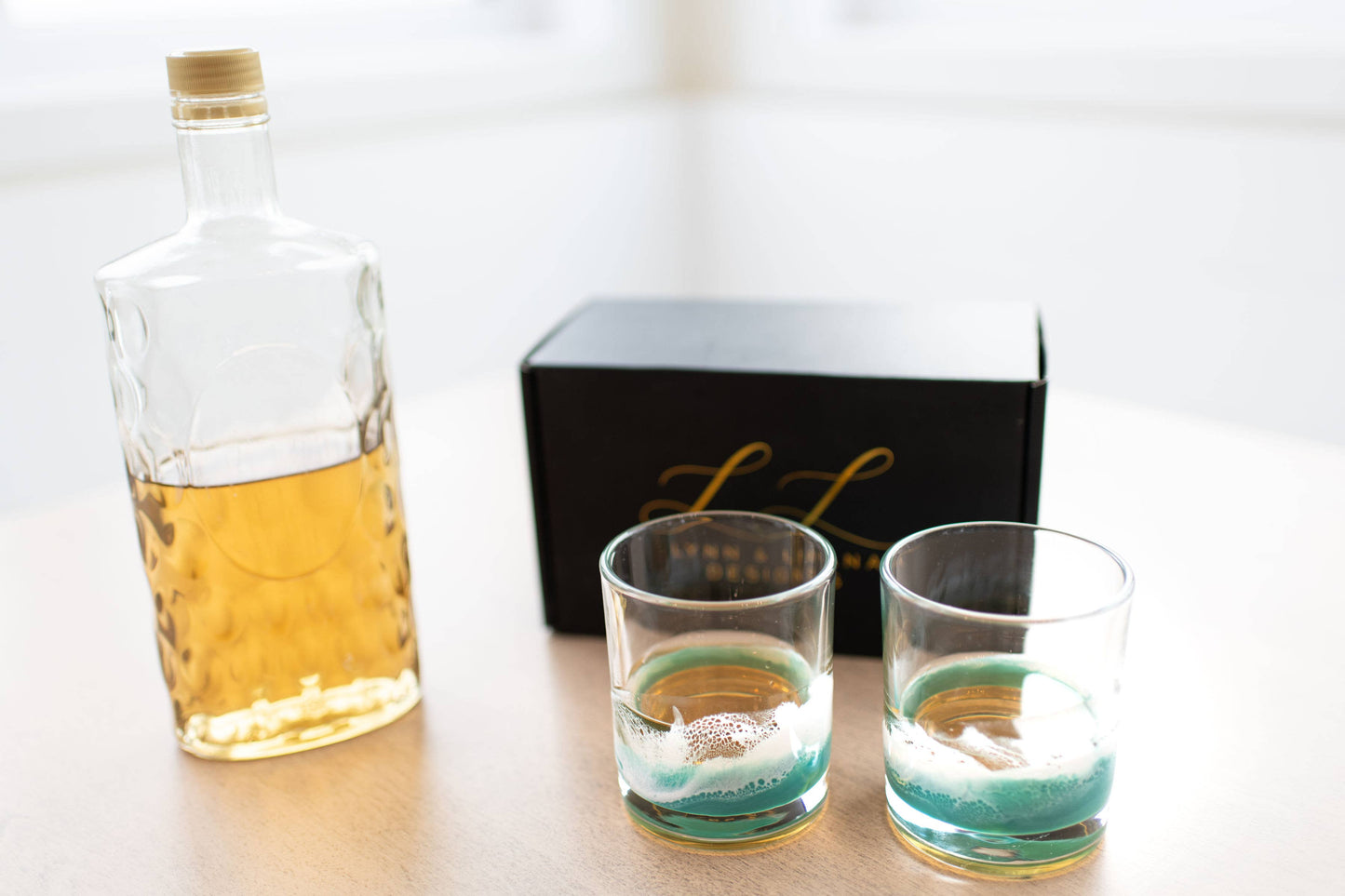 Resin Accented Whisky Glasses-Price is per glass -NO TARIFFS