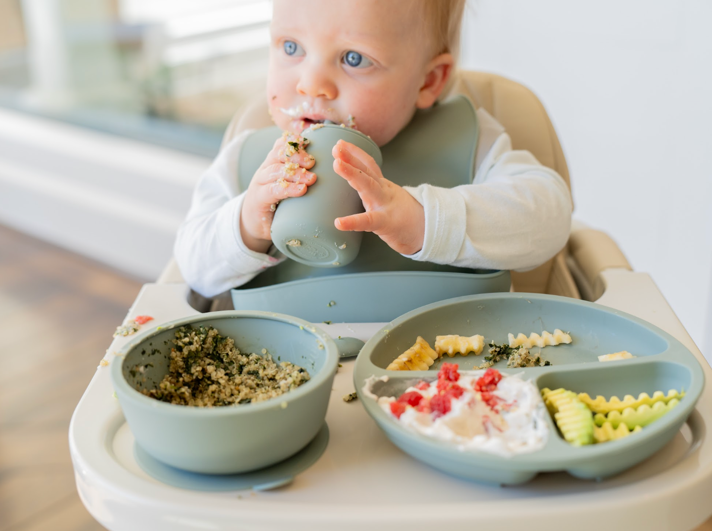 WeeSprout - Silicone Toddler Straw Cups – 4 oz, Set of 2