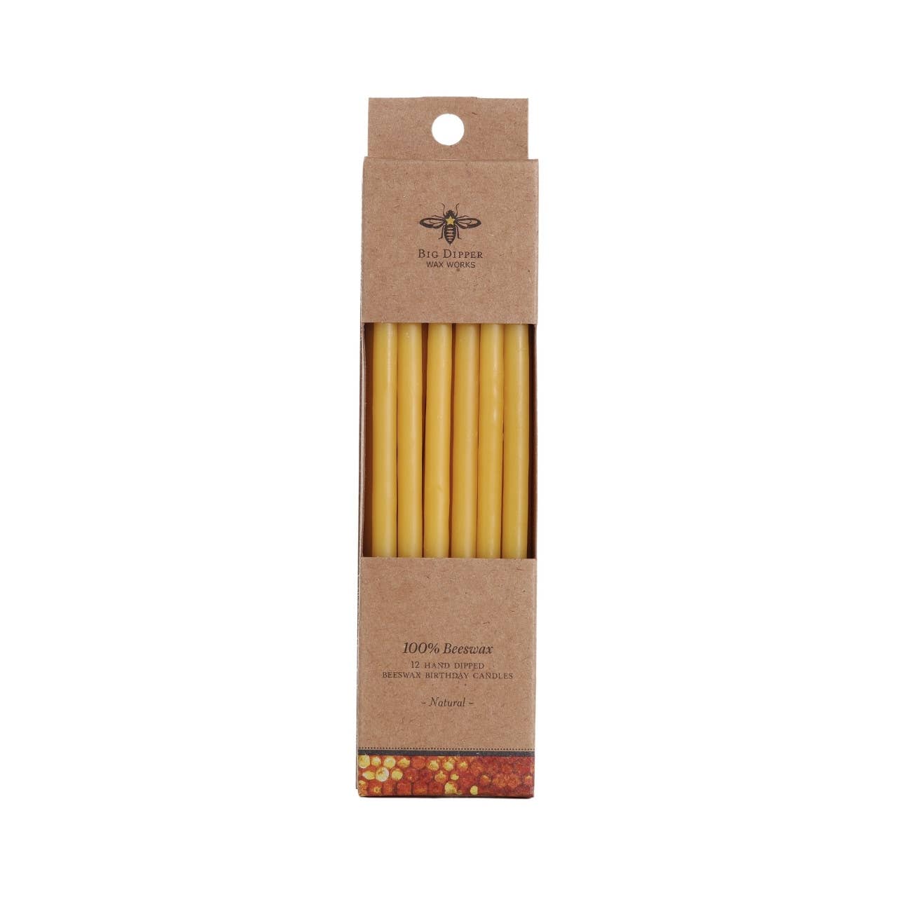 Birthday Candles  100% Pure Beeswax  6 Hand-Dipped