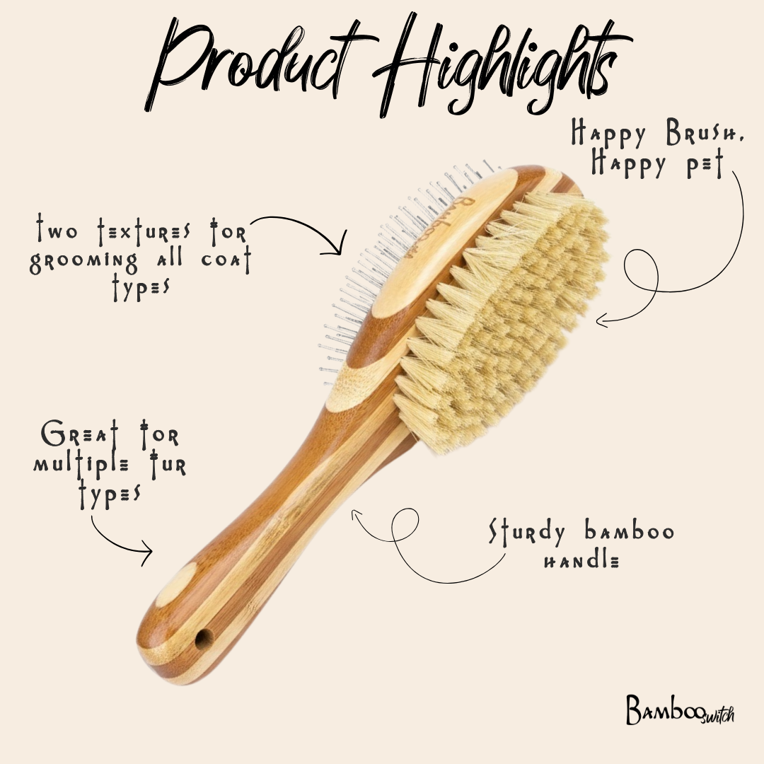 Bamboo Dog & Pet Grooming Brush | Earth Day Bestseller