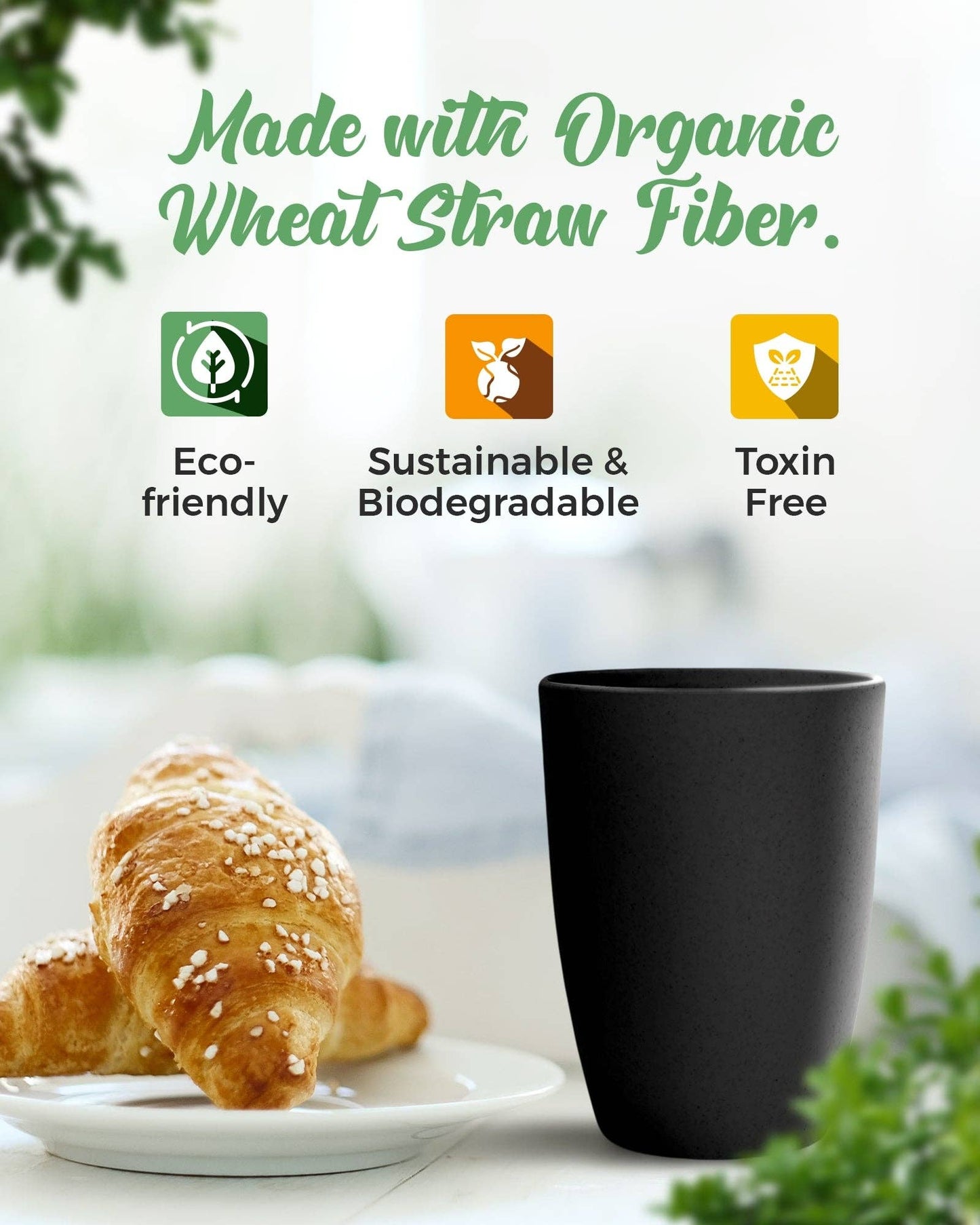 Greendish - Eco-Friendly Wheat Straw Drinking Cups Sets Lightweight