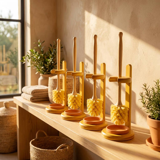 Bamboo Toilet Bowl Cleaner Brush & Stand | Earth Day Best