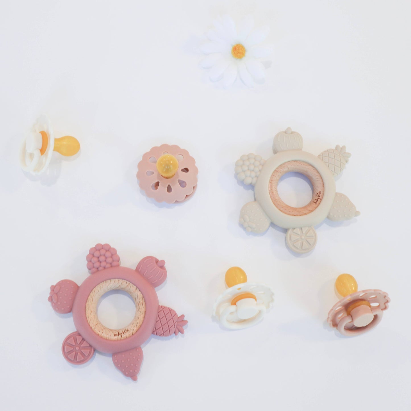 Natural Latex Pacifiers - Size 2 (6-18M) Blush & Cream