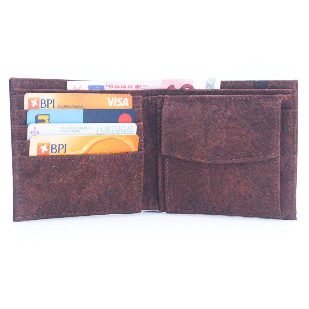 Meninas Bonitas Cork - Brown Cork Men's Wallet with Box Packaging BAG-2254