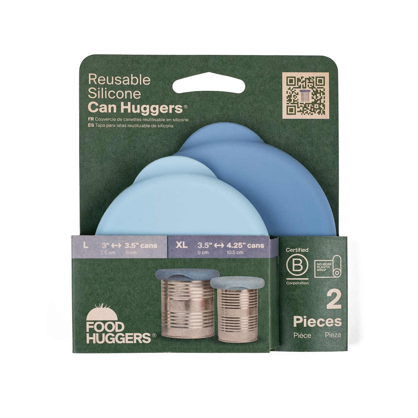 Reusable Silicone Can Huggers  Cool Blue (Set of 2)
