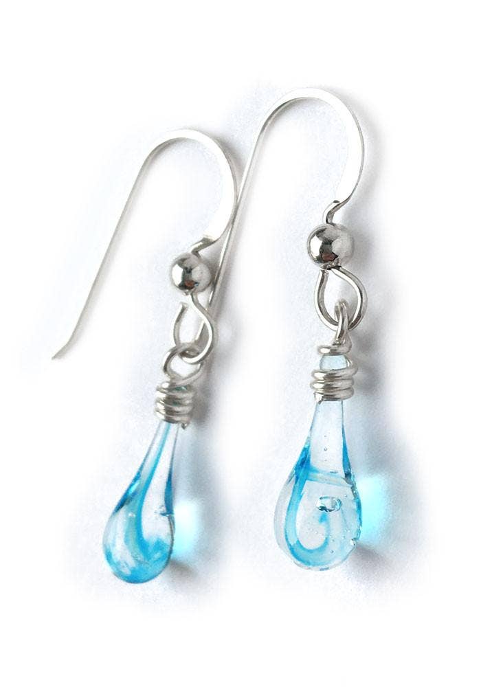 Sundrop Jewelry - Demi Glass Teardrop Earrings, Tiny and Colorful