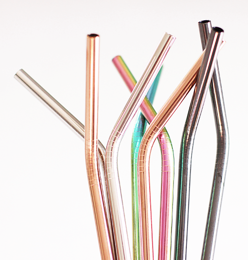 Say No to Plastic: Stainless Steel Metal Straw Set