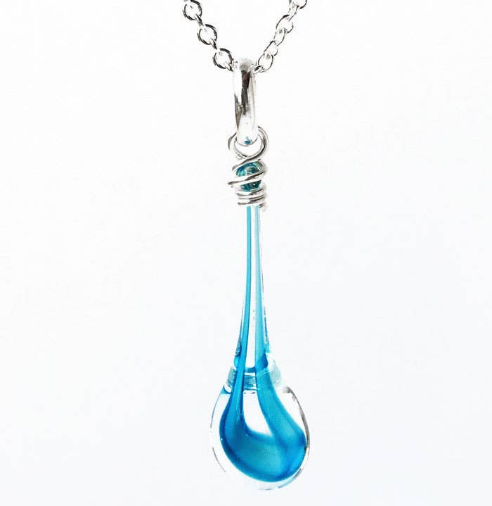 Sundrop Jewelry - Maressa Glass Teardrop Pendant Necklace