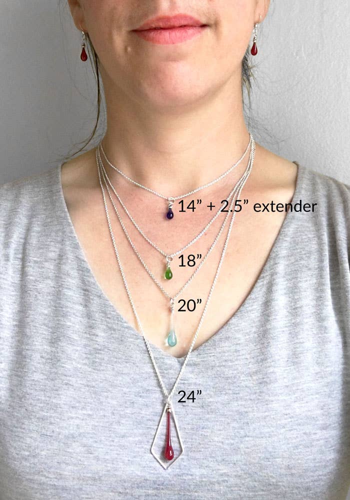 Sundrop Jewelry - Maressa Glass Teardrop Pendant Necklace