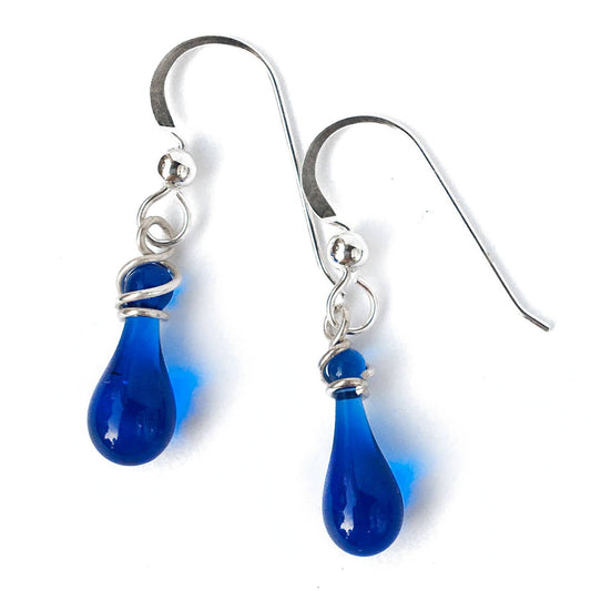 Sundrop Jewelry - Demi Glass Teardrop Earrings, Tiny and Colorful