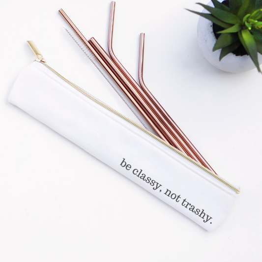 Be Classy: Stainless Steel Metal Straw Set