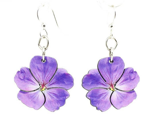 Green Tree Jewelry - Violet Flower Blossom Earrings