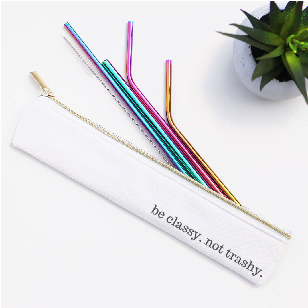 Be Classy: Stainless Steel Metal Straw Set