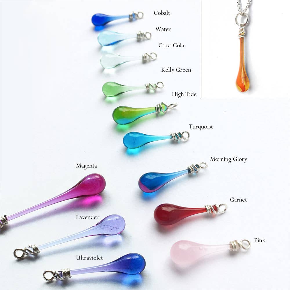 Sundrop Jewelry - Maressa Glass Teardrop Pendant Necklace