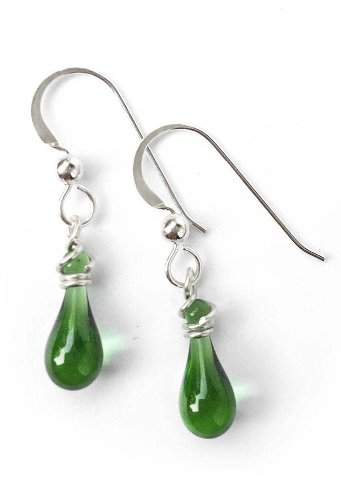 Sundrop Jewelry - Demi Glass Teardrop Earrings, Tiny and Colorful