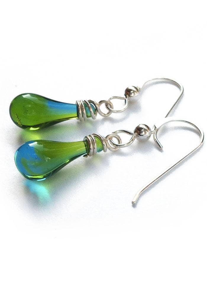 Sundrop Jewelry - Demi Glass Teardrop Earrings, Tiny and Colorful