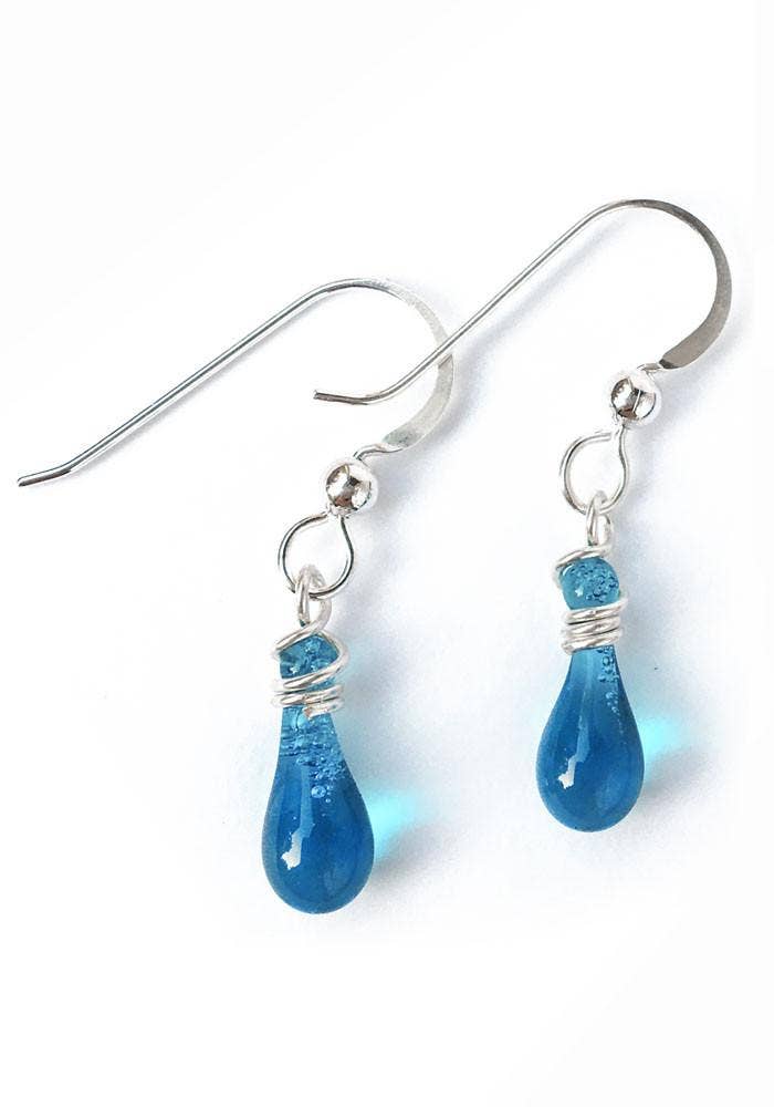 Sundrop Jewelry - Demi Glass Teardrop Earrings, Tiny and Colorful