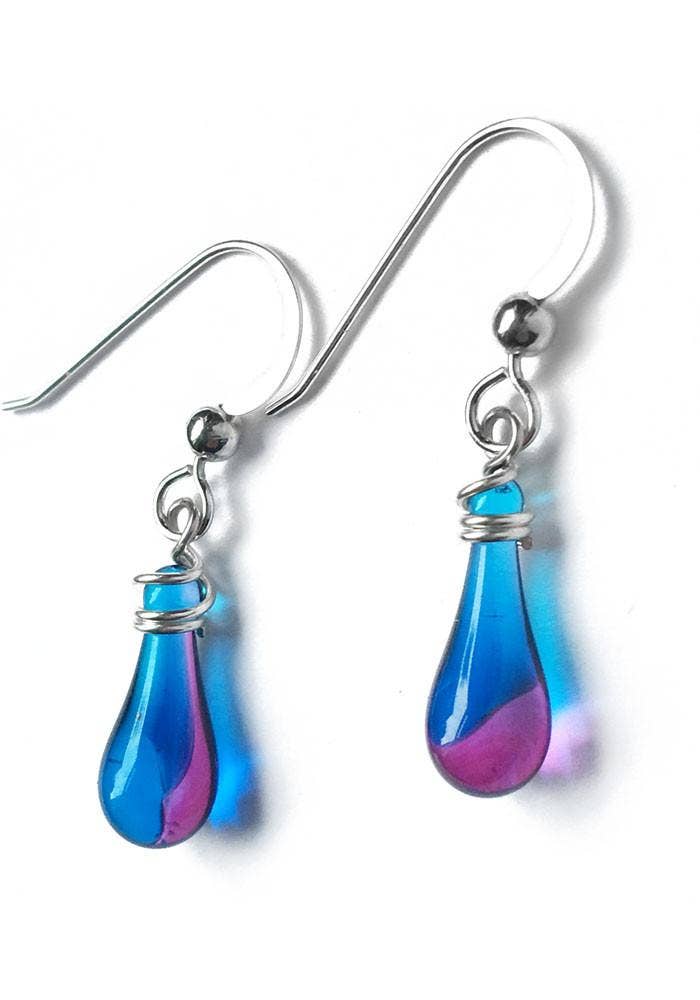Sundrop Jewelry - Demi Glass Teardrop Earrings, Tiny and Colorful
