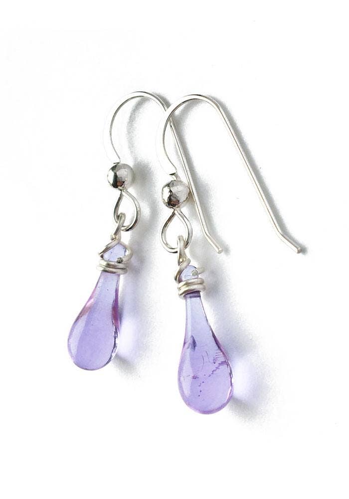Sundrop Jewelry - Demi Glass Teardrop Earrings, Tiny and Colorful