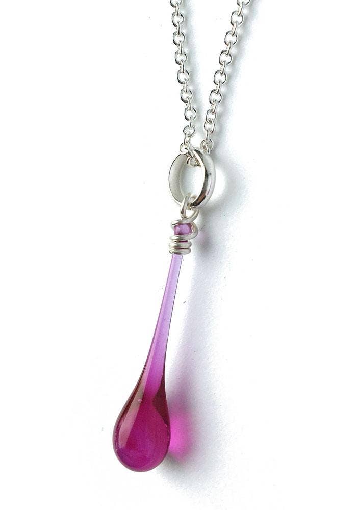 Sundrop Jewelry - Maressa Glass Teardrop Pendant Necklace