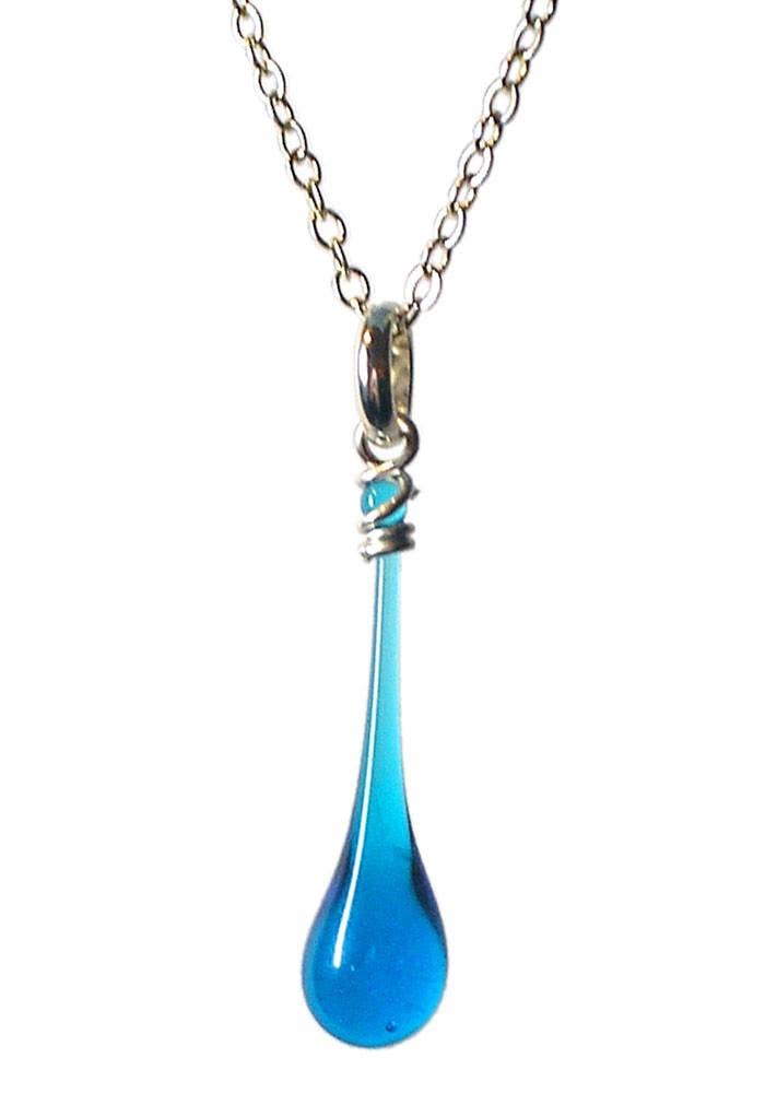 Sundrop Jewelry - Maressa Glass Teardrop Pendant Necklace