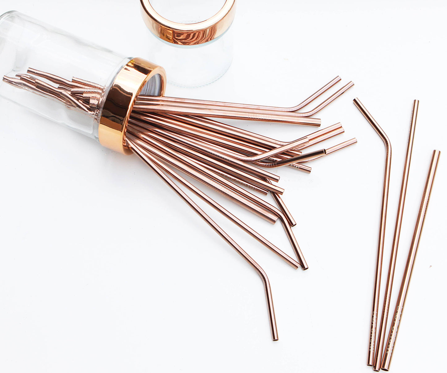 Rose Gold Stainless Steel Metal Straw Set