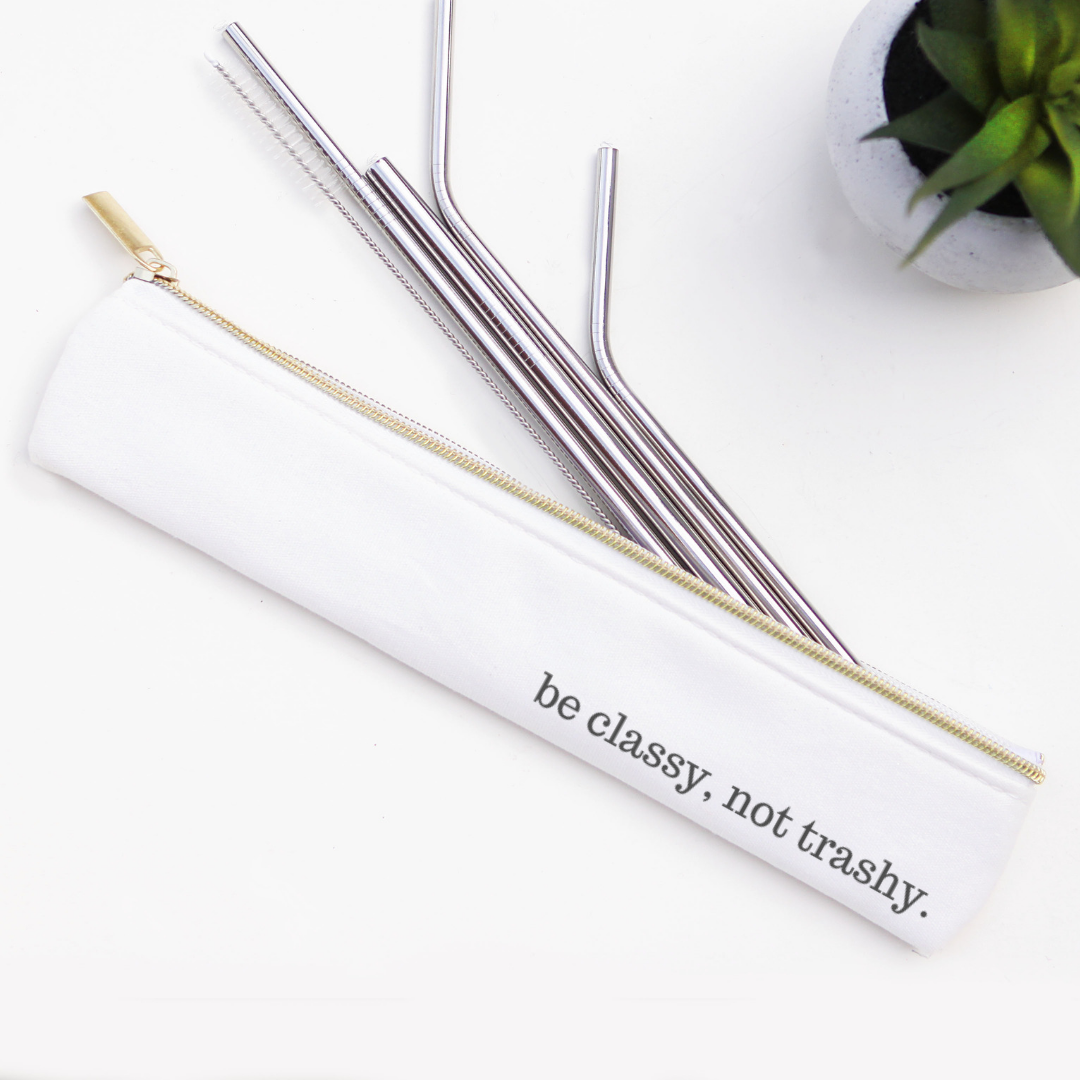 Be Classy: Stainless Steel Metal Straw Set