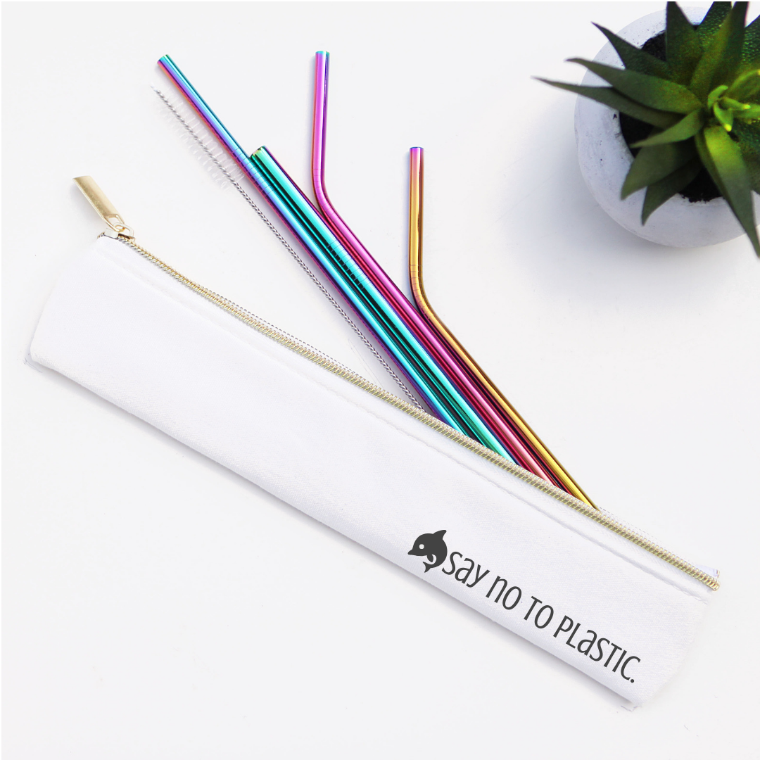 Say No to Plastic: Stainless Steel Metal Straw Set