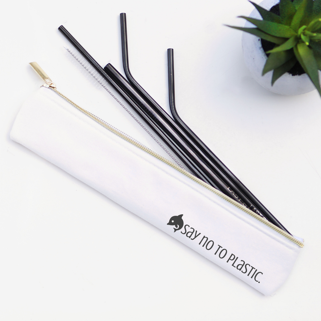Say No to Plastic: Stainless Steel Metal Straw Set