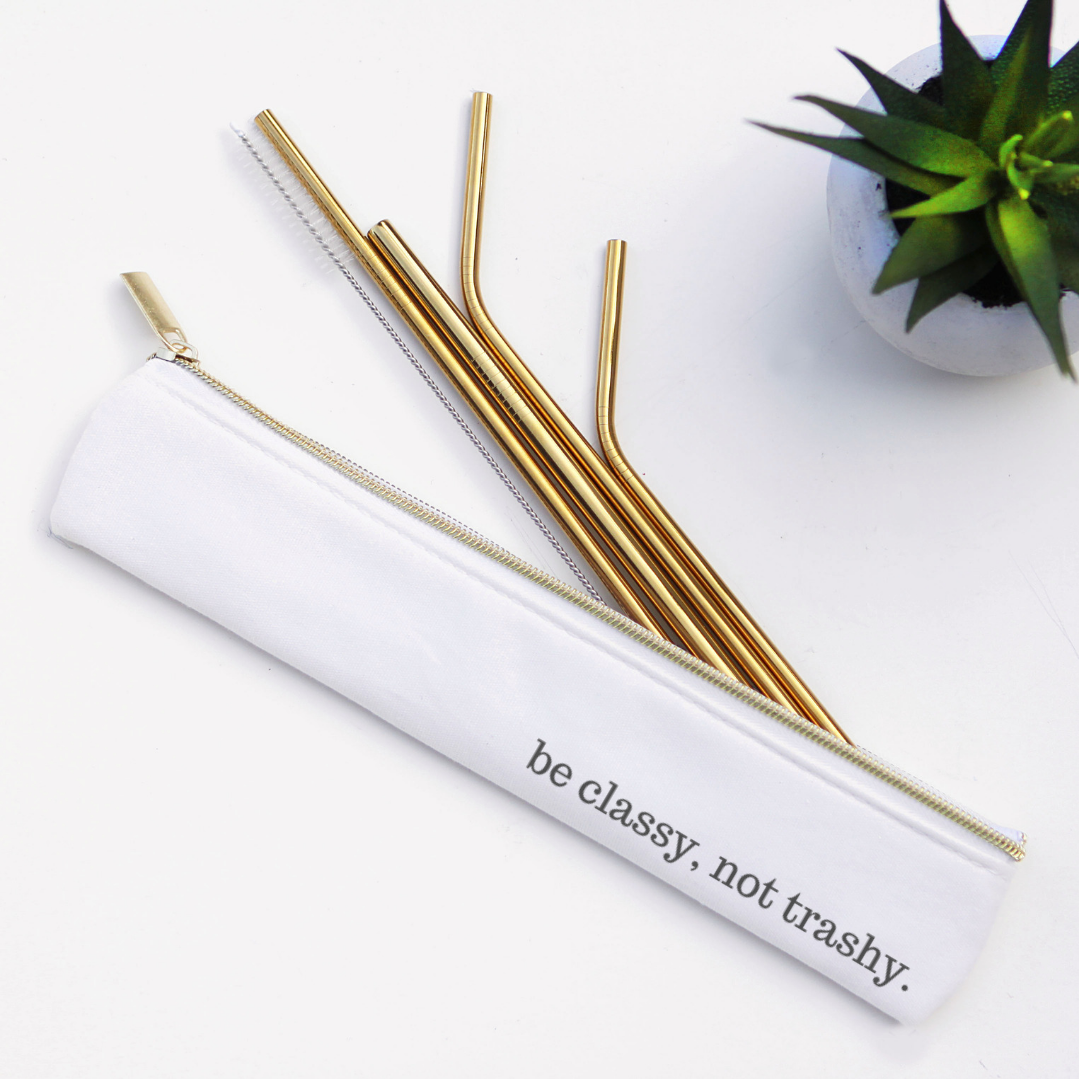 Be Classy: Stainless Steel Metal Straw Set