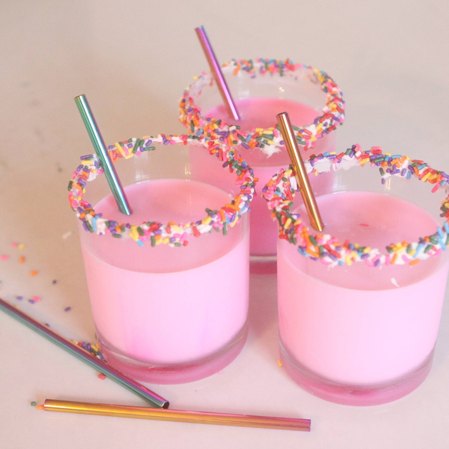 Rainbow Cocktail Stainless Steel Metal Straw Set