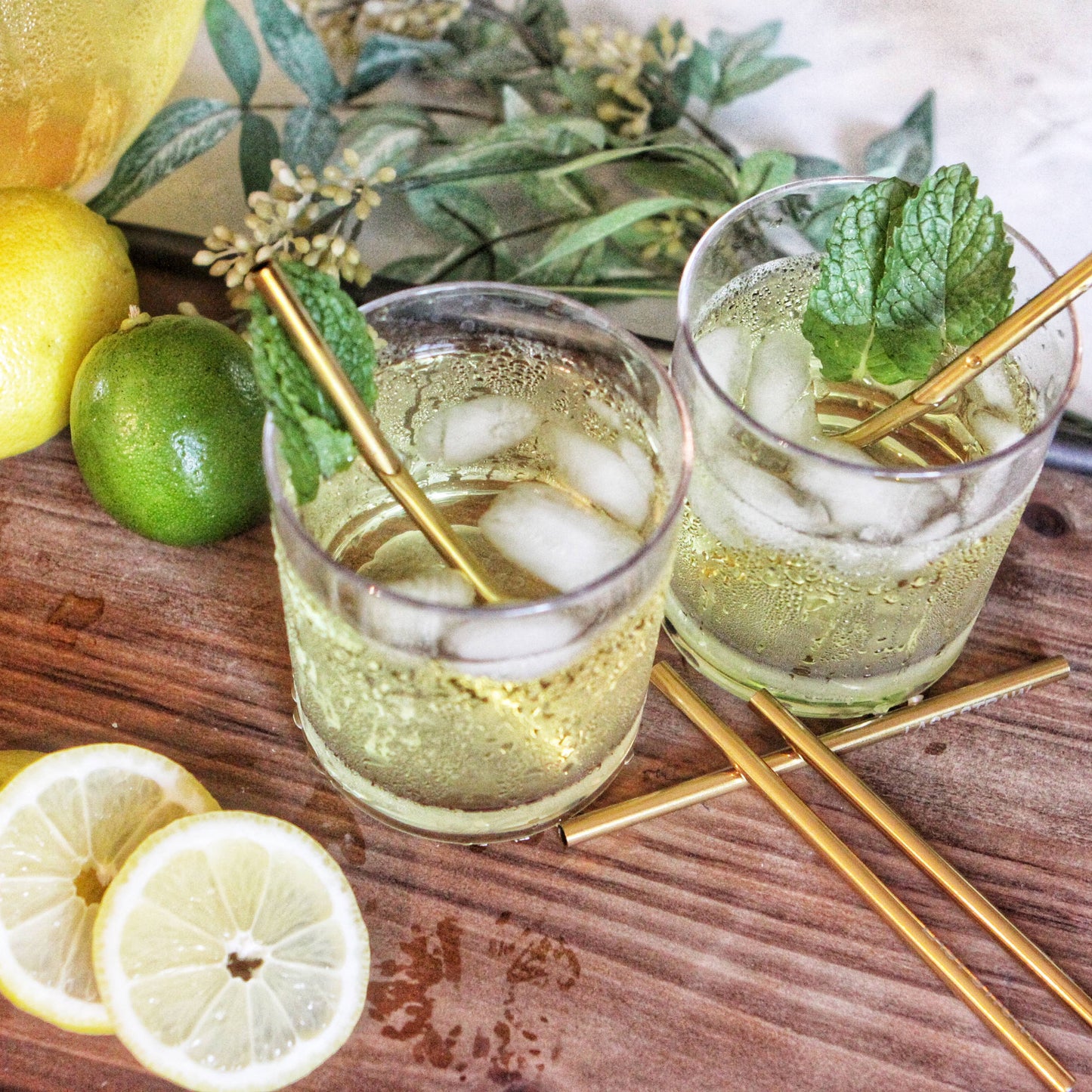 Rainbow Cocktail Stainless Steel Metal Straw Set