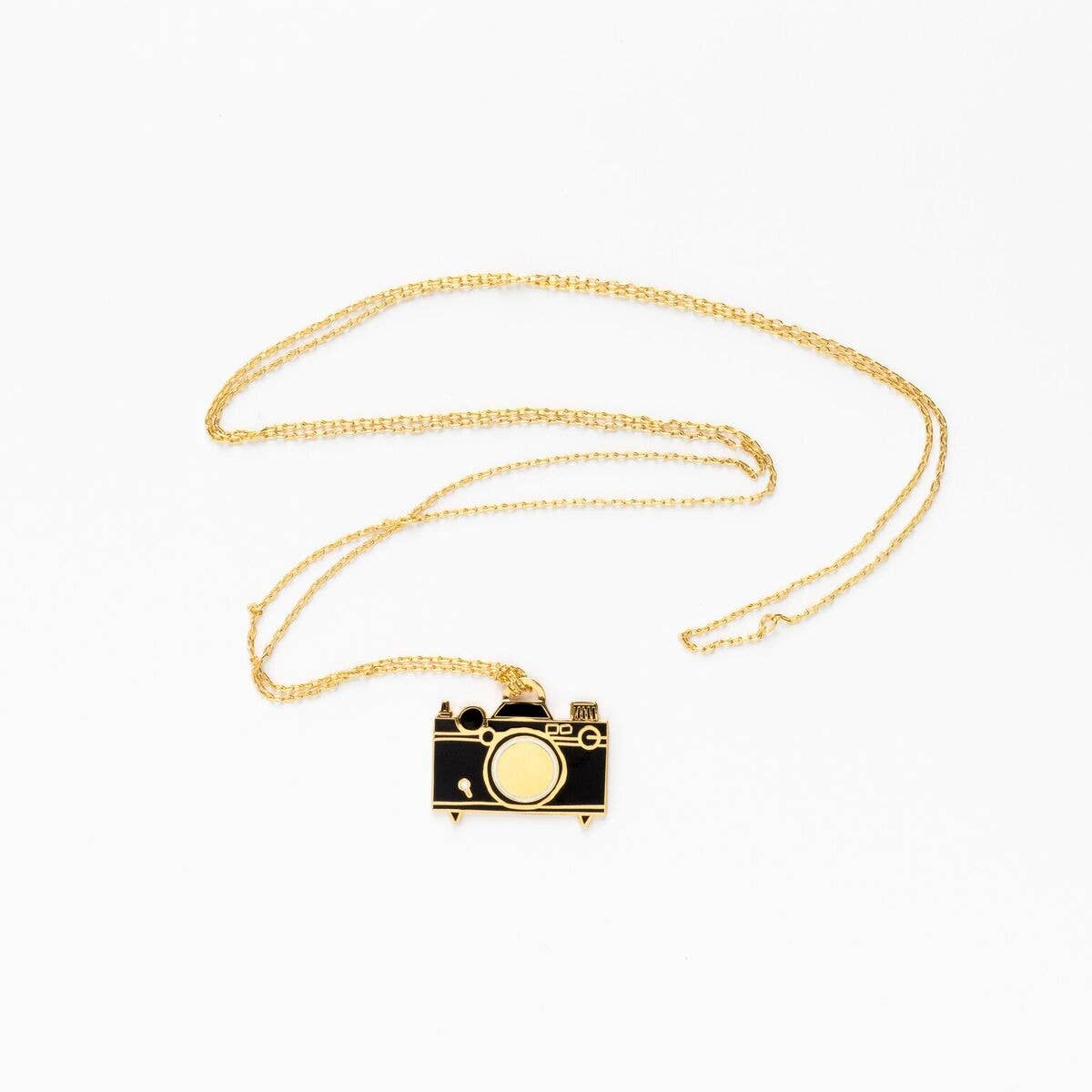 Camera Pendant Gold Necklace | Photographer Gift