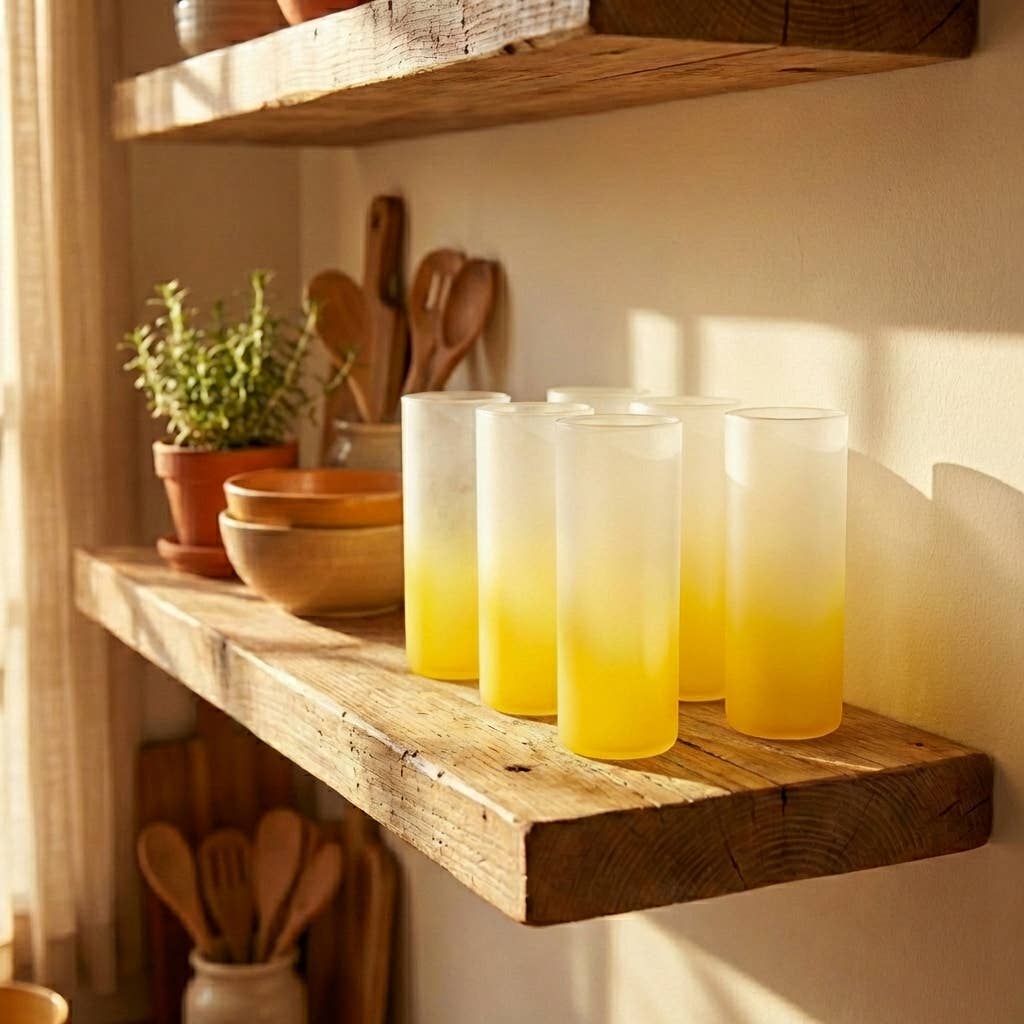 Colored Glass Kitchen Cup
