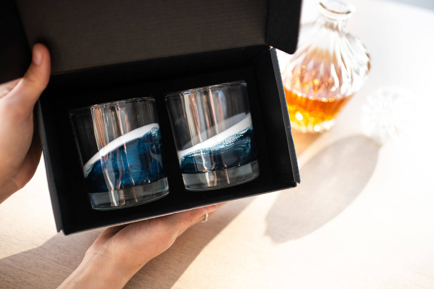 Resin Accented Whisky Glasses-Price is per glass -NO TARIFFS